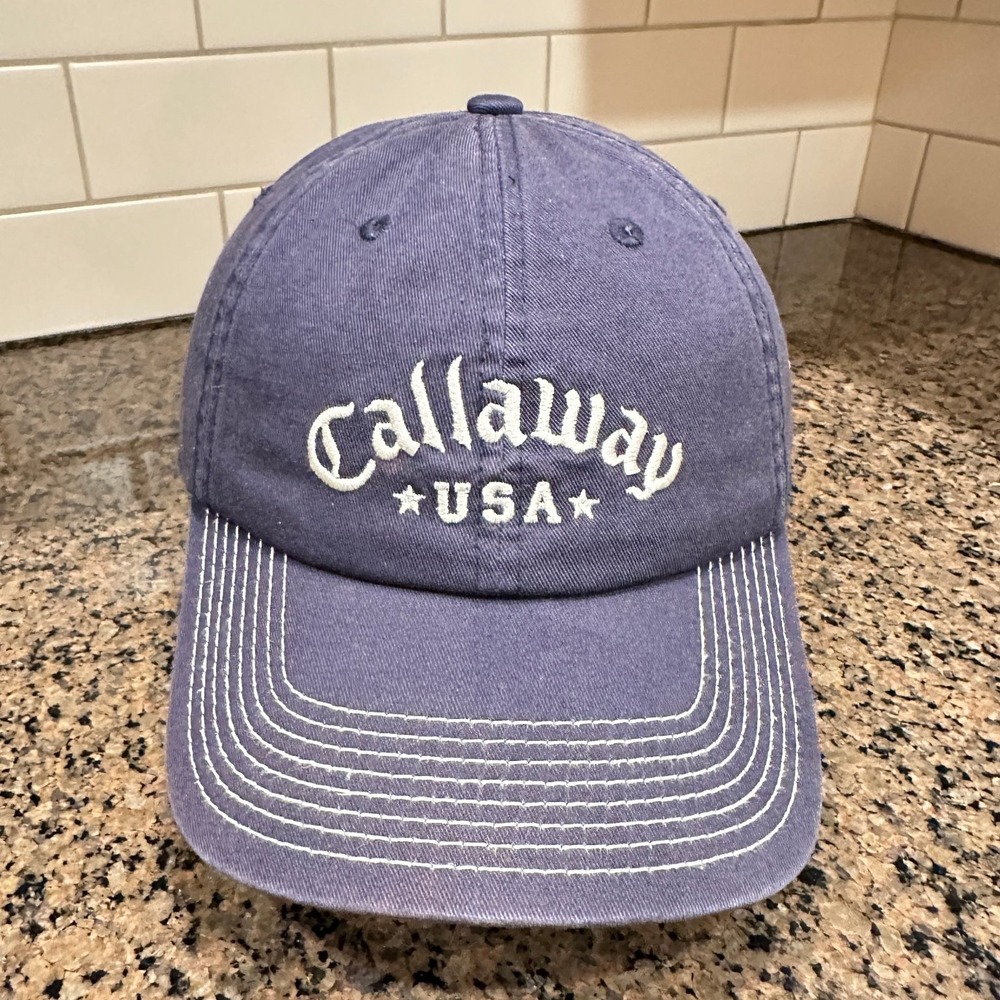 USA Callaway Golf Dad Hat Baseball Cap Mens OS Navy Blue Cotton